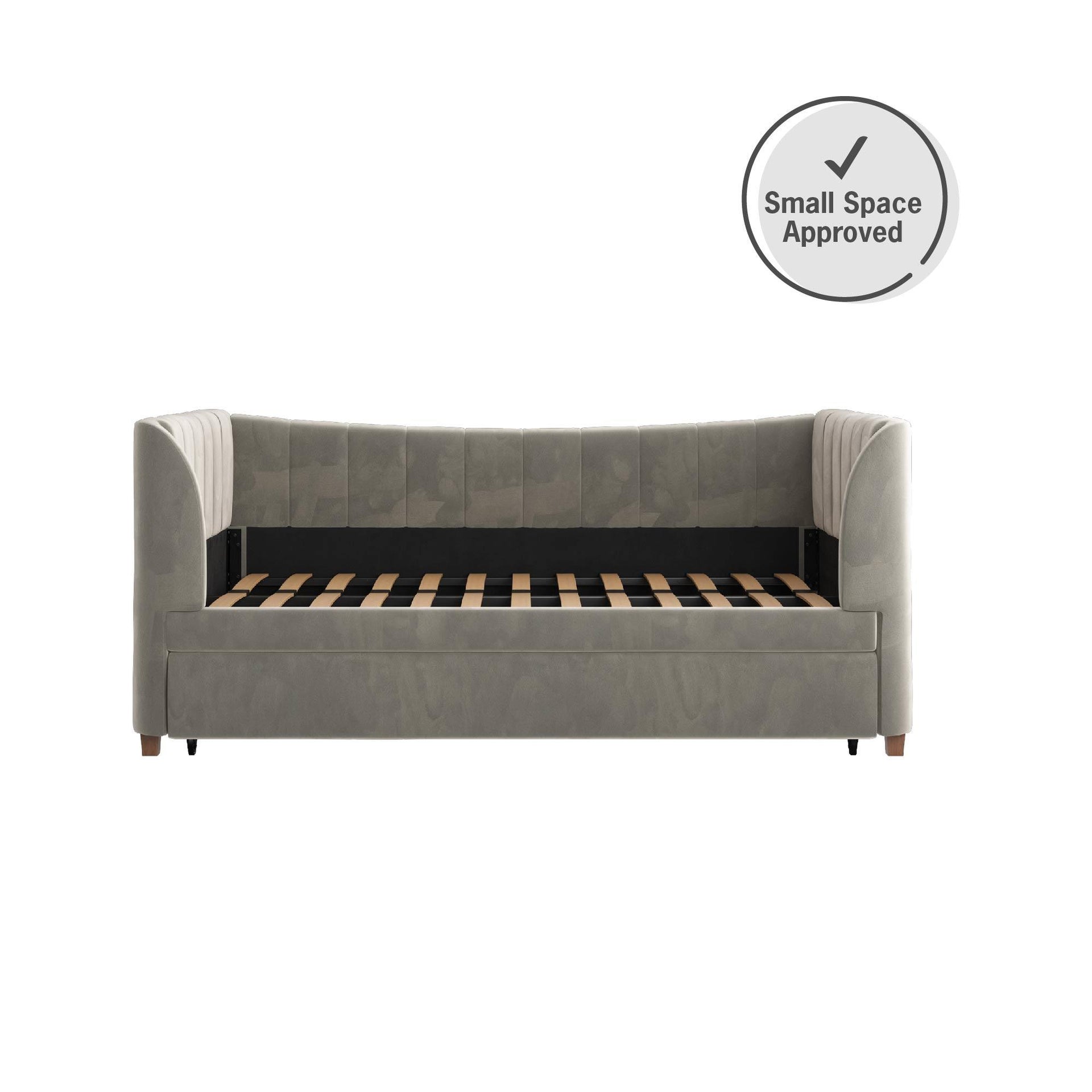 Little Seeds Valentina Upholstered Daybed with Trundle - Gray - Twin
