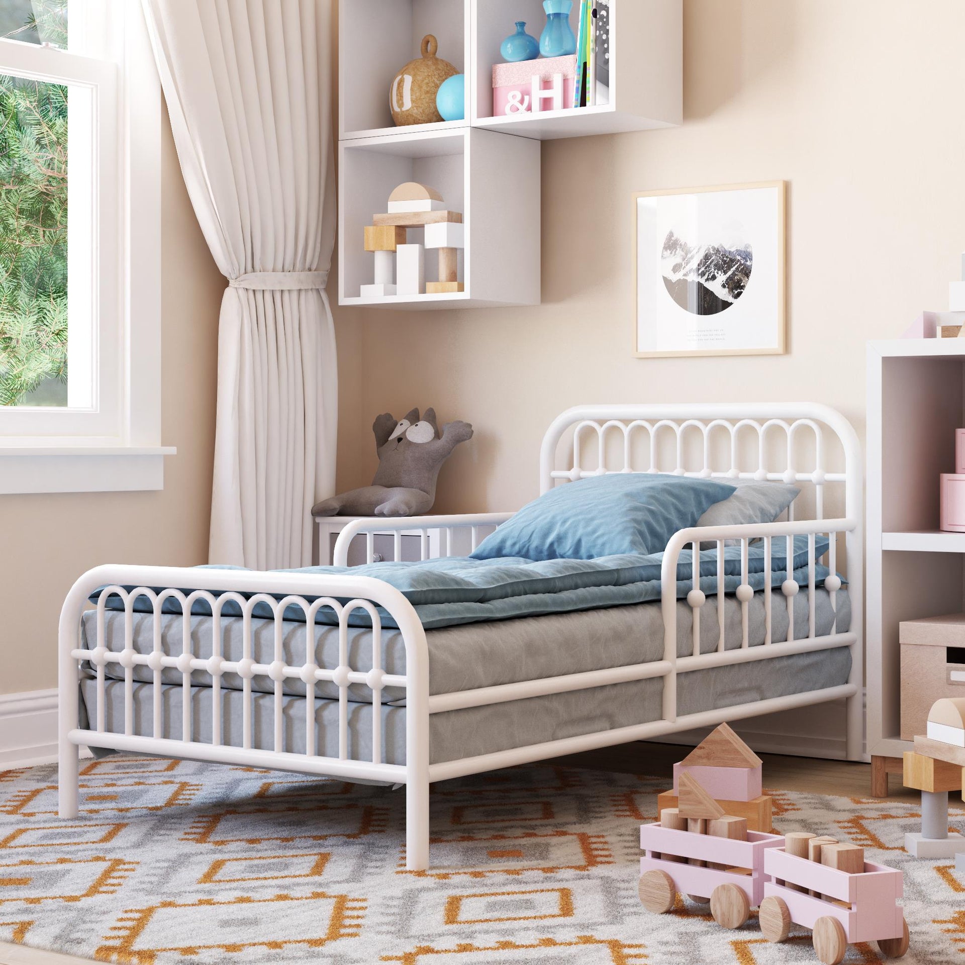 Monarch Hill Ivy Metal Toddler Bed - White