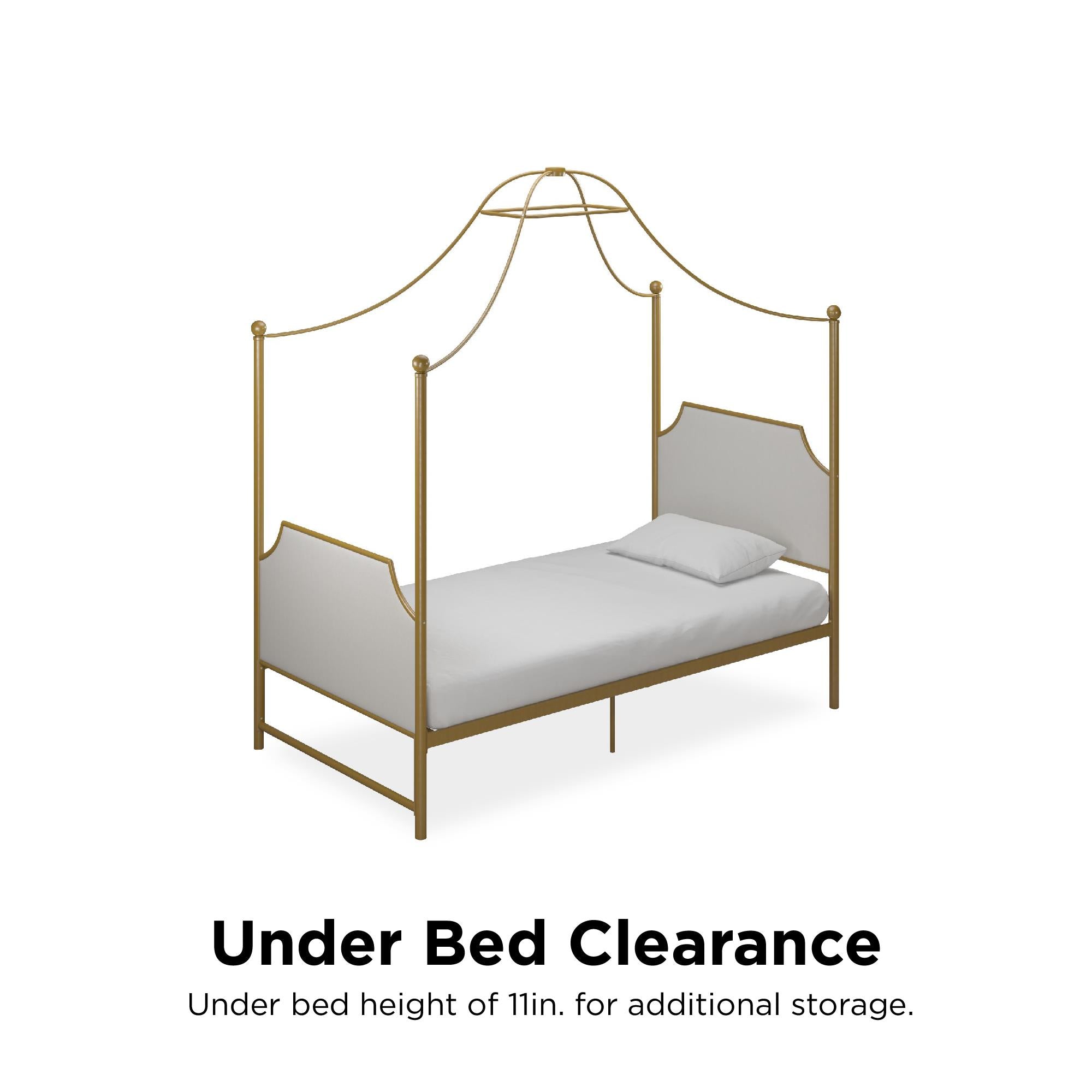 Twin gold canopy deals bed